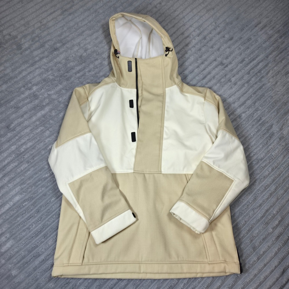Searipe Mens Water Resistant Snowboard Anorak Jacket Tan White Medium